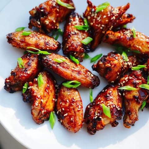 Asian sticky wings glazed