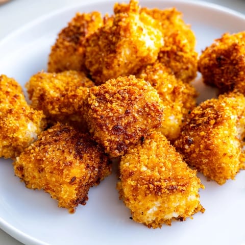 A close-up of delicious Chicken Nuggets, showing the crunchy breading and savory inside.
