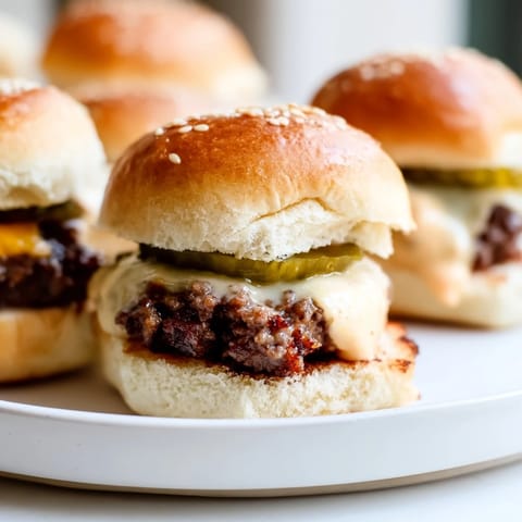 Juicy mini beef hamburgers