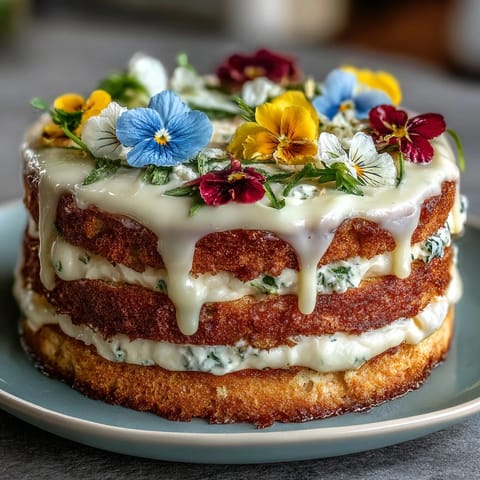 Spring Cake Pressed Flowers Lemon