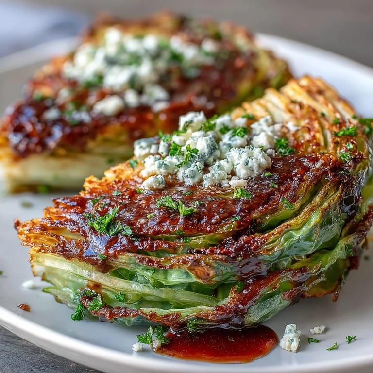 Easy vegetarian recipe for Crispy Cabbage Steaks With Feta and Balsamic, perfect alongside grilled chicken or fish.