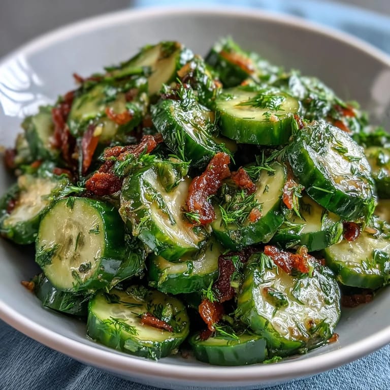 Fresh spring flavors in this cucumber radish salad with dill vinaigrette, featuring crunchy vegetables tossed in a tangy, herby dressing.