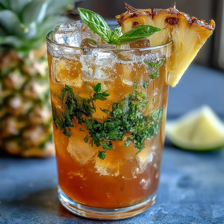 Sweet pineapple blends with fragrant basil and zesty lime in this cooling agua fresca, ideal for spring and summer refreshment.