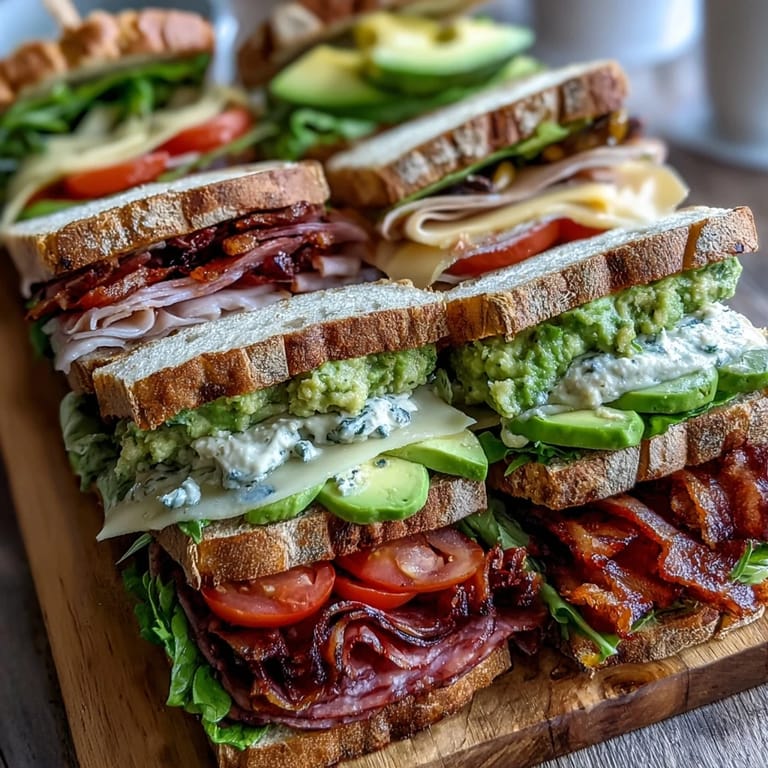 Artful deli sandwich board with an array of meats, cheeses, and fresh toppings for a fun, customizable picnic spread.