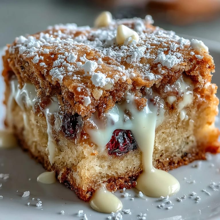 Golden blondies bursting with juicy blueberries, zesty lemon, and creamy white chocolate chips.  