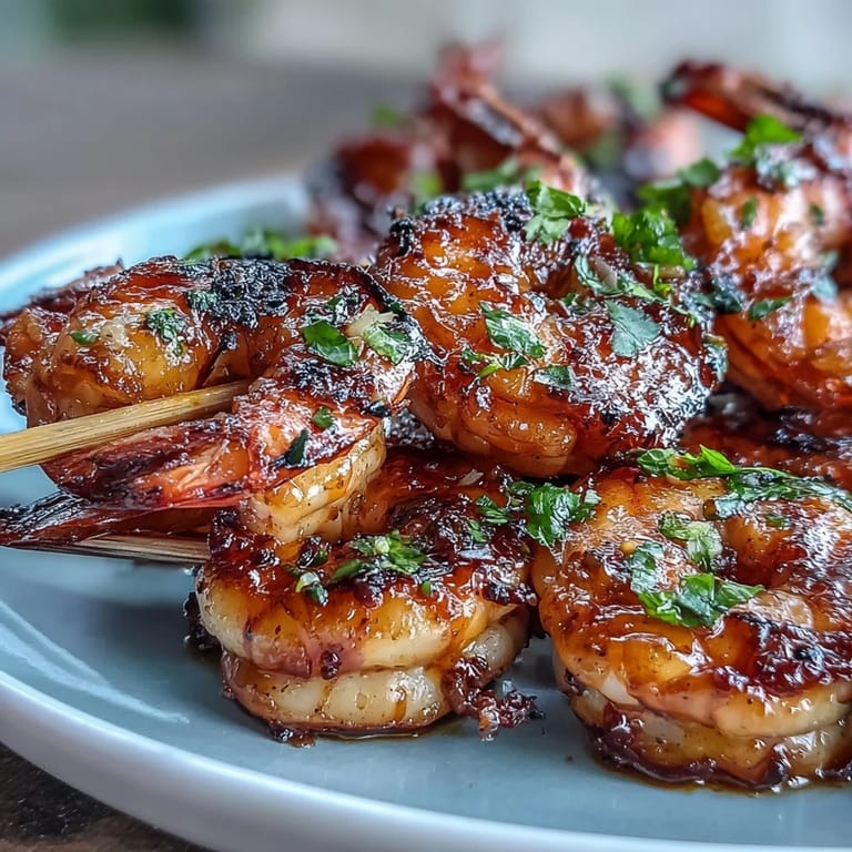 Delicious honey garlic shrimp skewers, a quick weeknight meal bursting with flavor.