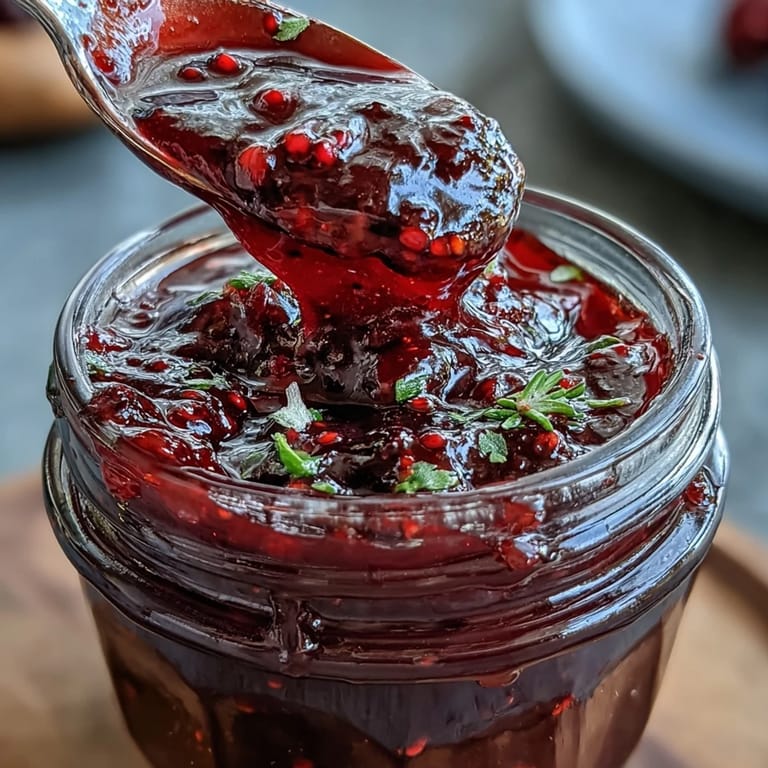 Rich, spicy blackberry jalapeño BBQ sauce with a smooth glaze texture.