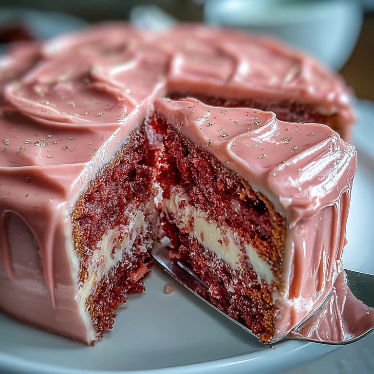 Delicate Rosé Velvet Cake, perfect for celebrating with friends.